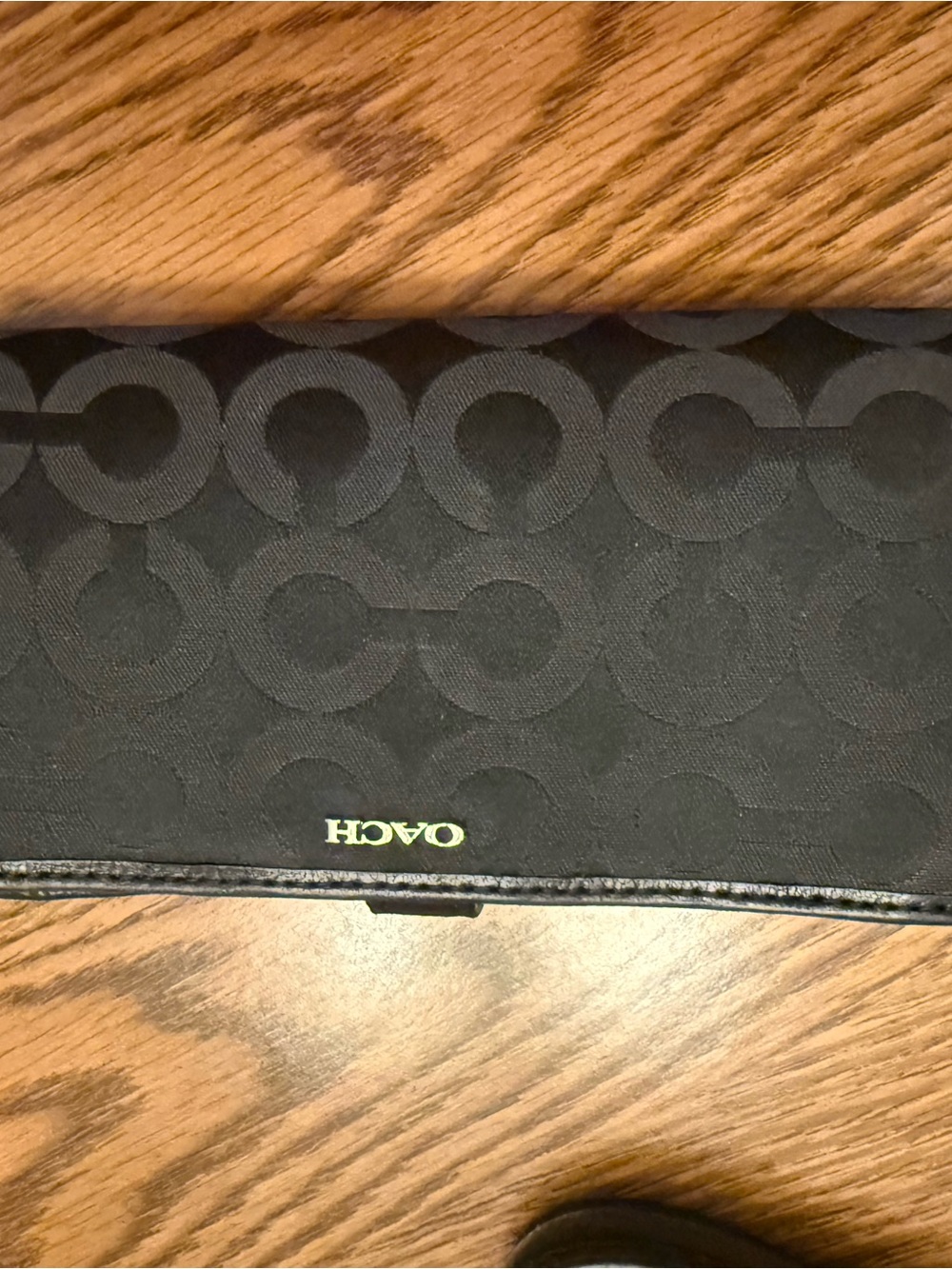 Coach Black Signature C Slim Wallet